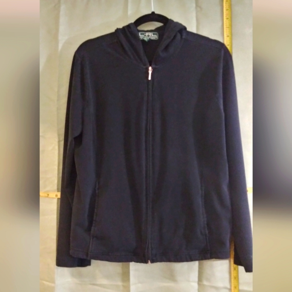 Black Hoodie Jacket by Lauren Active, Ladies size L